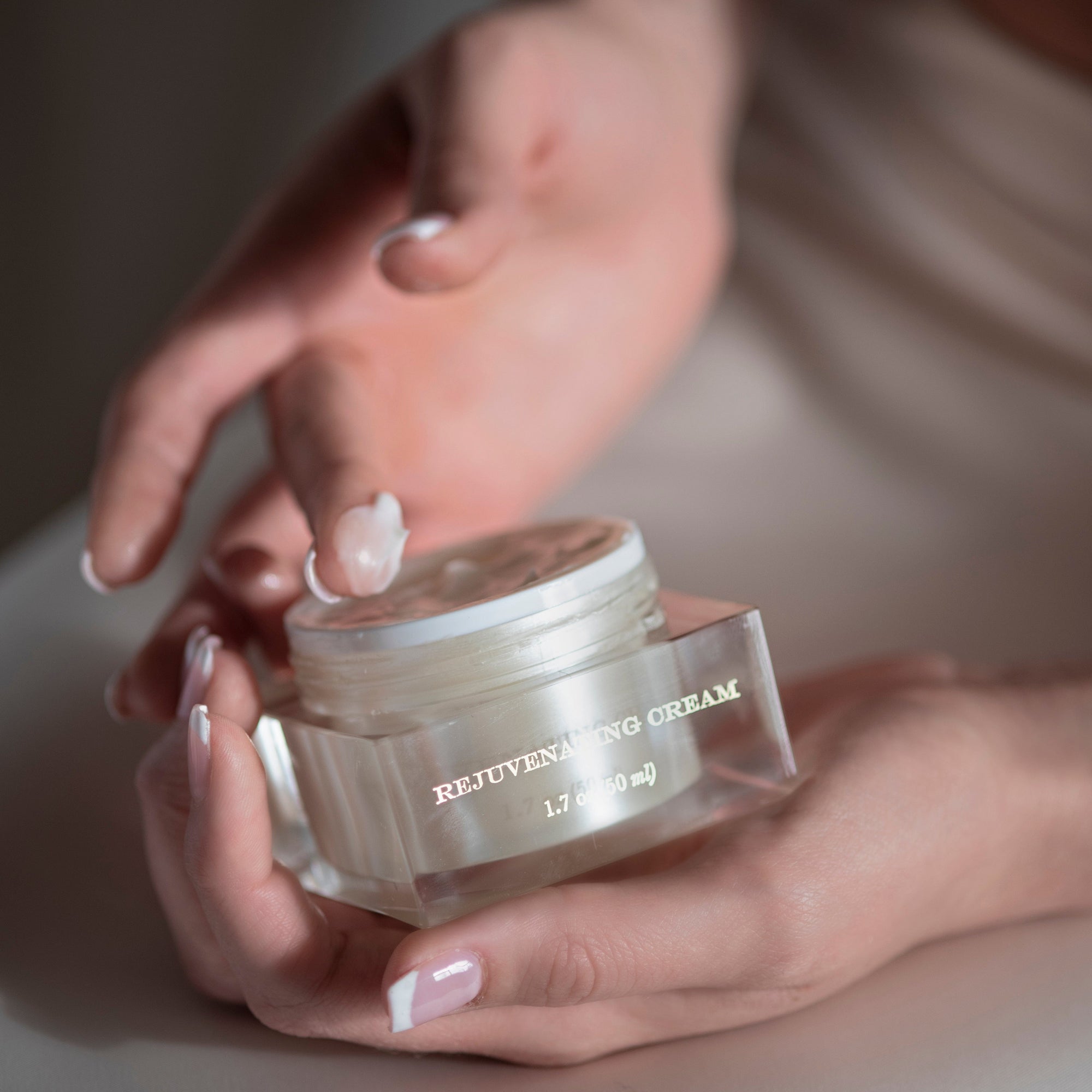 Model with Sapelo Skin Care Rejuvenating Cream - Step Two