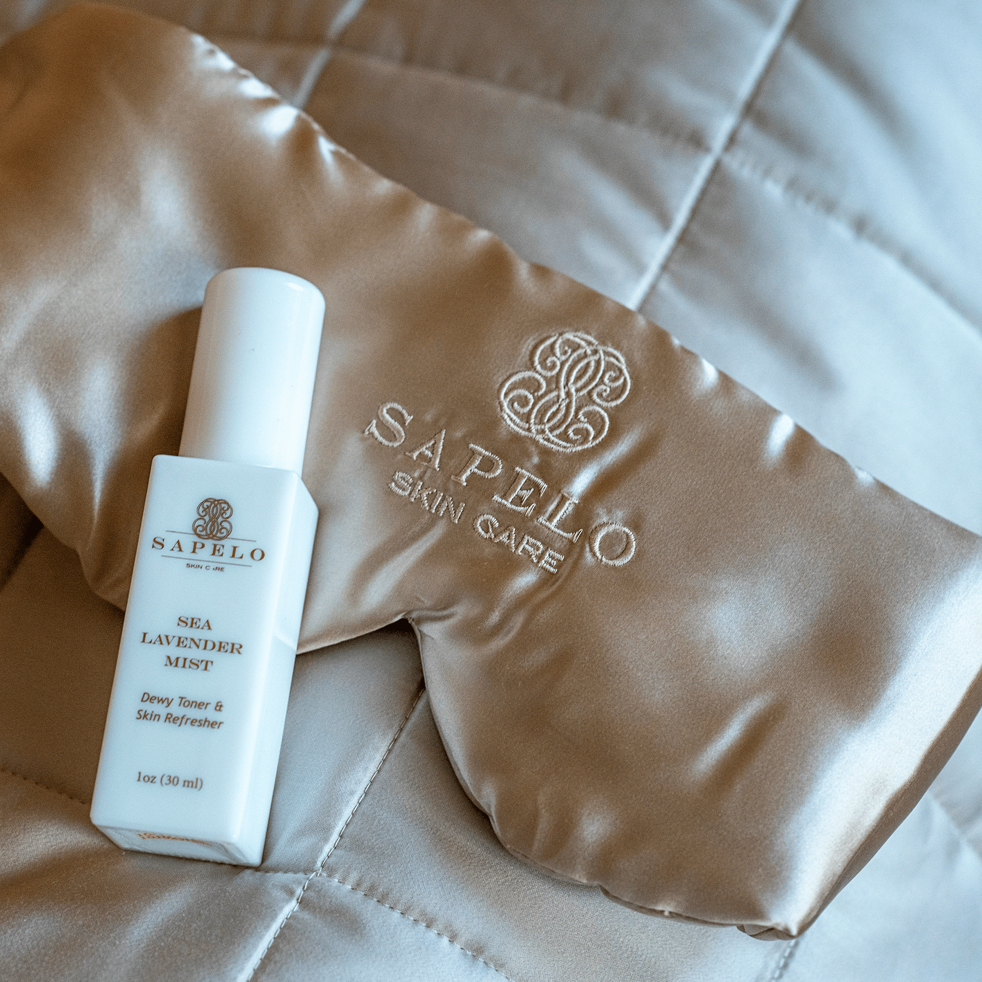 Sapelo Skin Care Silk Sleep Mask and Lavender Sea Mist