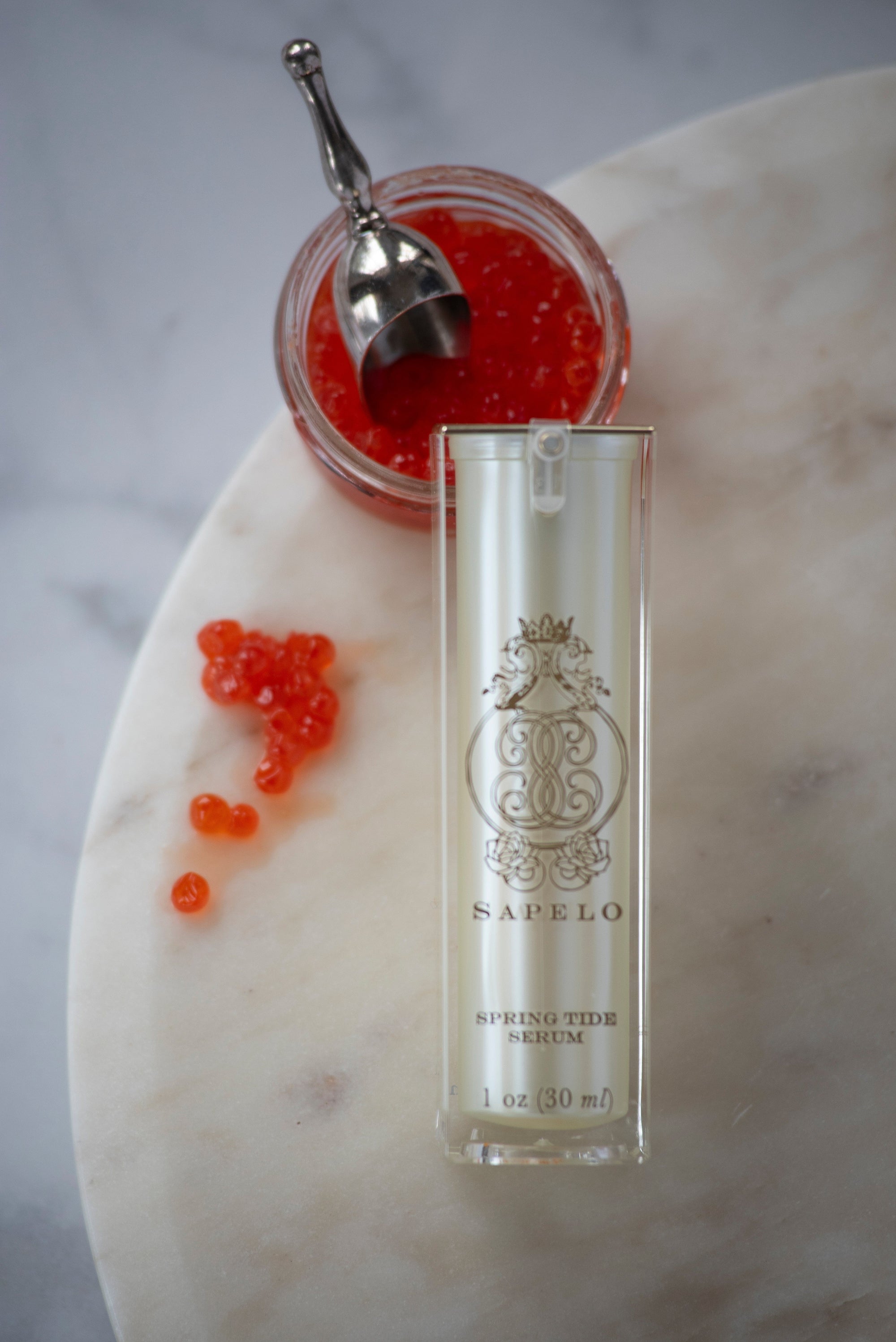 Sapelo Spring Tide Serum – Red Arctic Caviar - intensive serum with marine peptides and hyaluronic acid for deep hydration and skin vitality 