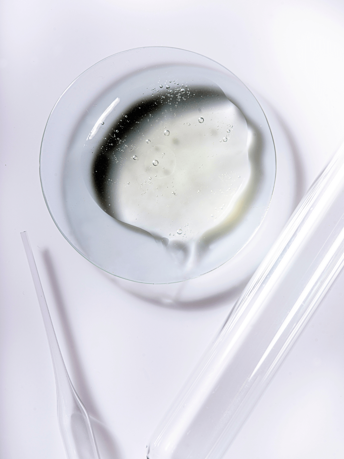 renewing serum in science lab petri dish 