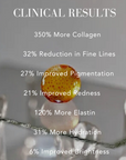Clinical results of a skincare product with text on a blurred background