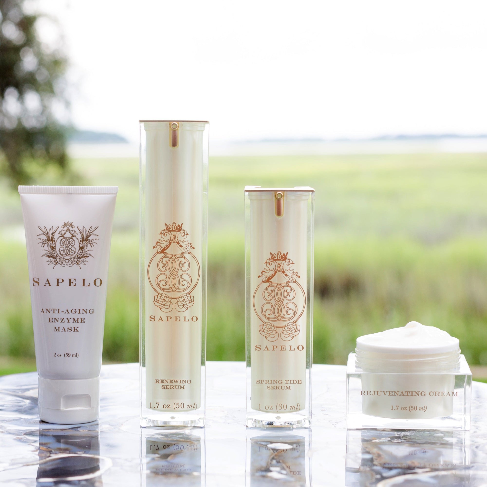 Sapelo Skin Care Preventative Aging and Longevity System with peptides and antioxidants to support youthful, healthy skin